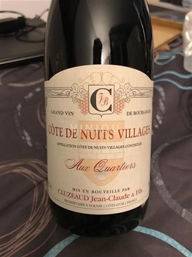 Bourgogne Côte de Nuits-byar Cluzeaud Jean-Claude & Fils Aux Quartiers 2010