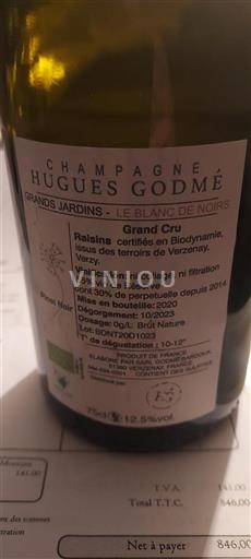 Champagne Grand Cru Hugues Godmé Grands Jardins - Le Blanc de Noirs 2020