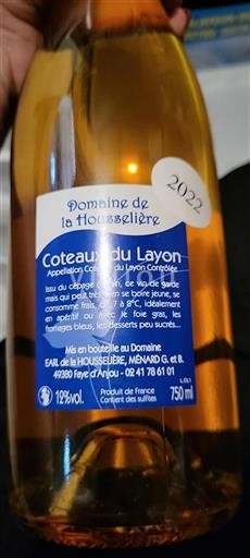 Valle della Loira Coteaux-du-Layon Domaine La Housselière 2022