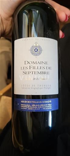 Linguadoca e Rossiglione Côtes de Thongue Domaine Les Filles de Septembre 2021