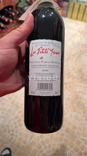 Bordeaux Saint-Émilion Grand Cru Grand Cru Château Paran Justice Les Petits Trésors 2000