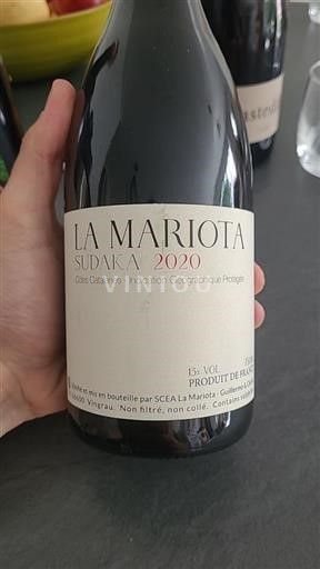 Vin Rouge sec Sudaka La Mariota 2020 France Languedoc et Roussillon Côtes catalanes biodynamie