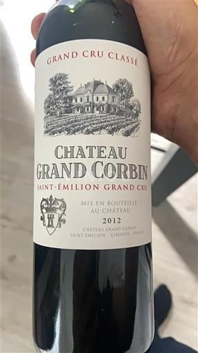 Bordeaux Saint-Émilion Grand Cru Grand Cru Château Grand Corbin 2012