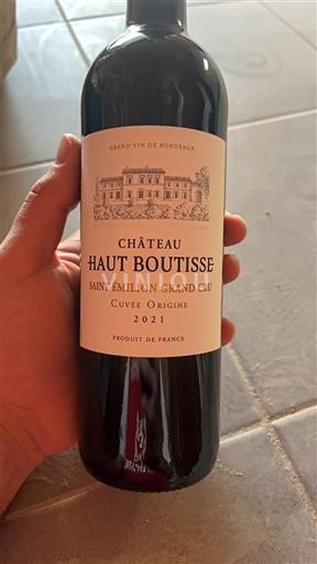 Bordeaux Saint-Émilion Grand Cru Grand Cru Château Haut Boutisse Origine 2021