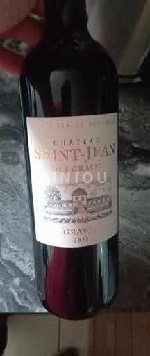 Vin Rouge sec Château Saint-Jean des Graves 2022 France Bordeaux Graves