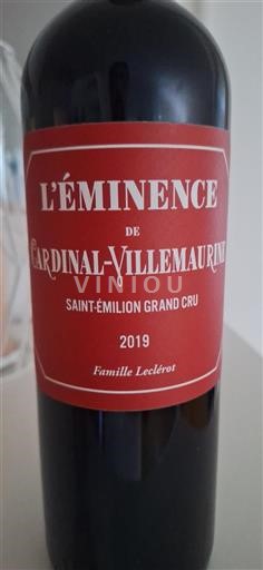Bordeaux Saint-Émilion Grand Cru Cardinal-Villemaurine L'Éminence 2019