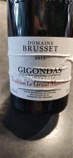 Vallée du Rhône Gigondas Domaine Brusset Tradition Le Grand Montmirail 2012