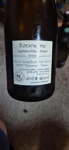 Vin Blanc sec Eric Louis 2020 France Vallée de la Loire Sancerre