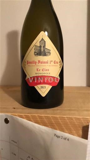 Burgund Pouilly-fuissé Premier Cru Château Fuissé Le Clos Monopole 2021