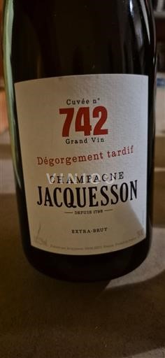 Champanhe Jacquesson n° 742 Dégorgement tardif Não Sazonado