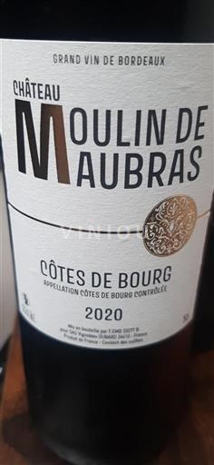 Bordeaux Côtes-de-bourg Château Moulin de Aubras 2020