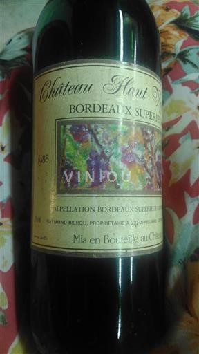 Bordeaux Bordeaux supérieur Château Haut Vigneau 1988