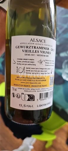 Alsasko Grand Cru Cave Vinicole de Hunawihr Vieilles Vignes 2023