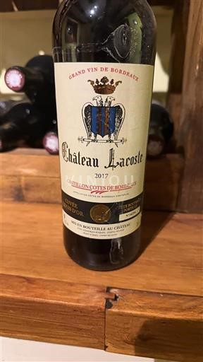 Bordeaux Castillon-côtes-de-bordeaux Château Lacoste Remi's d'Or 2017