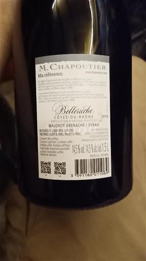 Vallée du Rhône Côtes-du-rhône M. Chapoutier Belleruche 2019