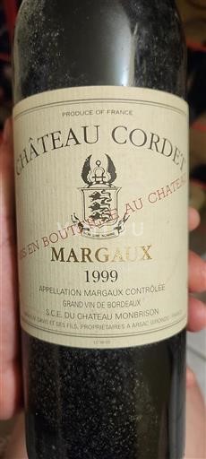 Bordeaux Margaux Château Cordet 1999