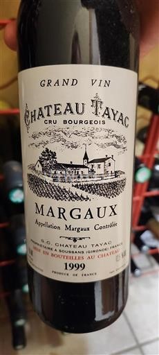 Bordeaux Margaux Cru Bourgeois Château Tayac 1999