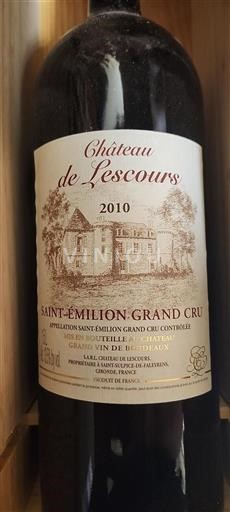 Bordeaux Saint-Émilion Grand Cru Grand Cru Château Lescours 2010