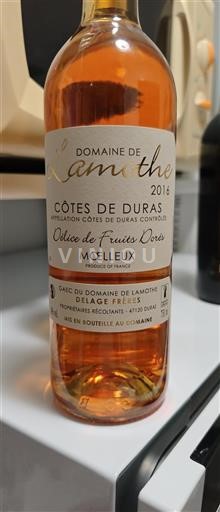 Sudoeste Côtes de Duras Domaine Lamothe Délice de Fruits Dorés 2016