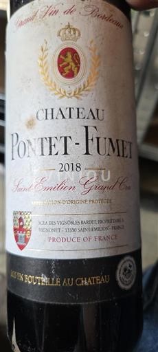 Bordeaux Saint-Émilion Grand Cru Grand Cru Château Pontet-Fumet 2018