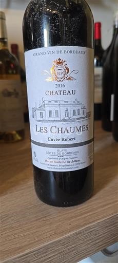 Bordeaux Blaye-Côtes-de-Bordeaux Château Les Chaumes Robert 2016