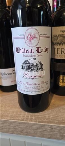 Vin Rouge sec Sélection Petits Grains Château Lardy 2020 France Sud-Ouest Bergerac AOC