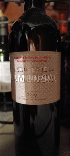 Vin Rouge sec La Closerie de Château Camensac 2019 France Bordeaux Haut-Médoc AOC Second Vin d'un Cru Classé