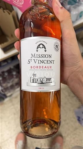 Vin Rosé sec Mission St Vincent 2021 France Bordeaux