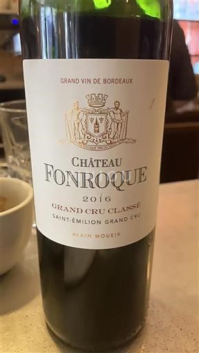Vin Rouge sec Château Fonroque 2016 France Bordeaux Saint-Émilion AOC Grand Cru