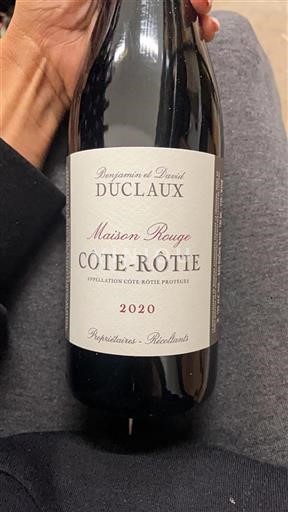 Rhônevallei Côte-rôtie Benjamin et David Duclaux Maison Rouge 2020