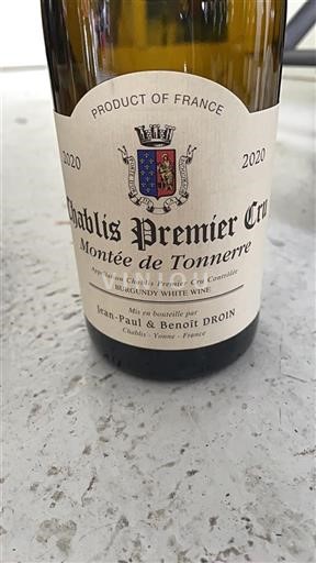 Bourgogne Chablis Premier Cru Jean-Paul & Benoît Droin Montée de Tonnerre 2020