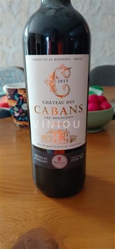 Bordeaux Médoc Cru Bourgeois Château Des Cabans 2015