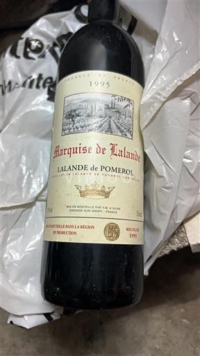 Vin Rouge sec Marquise de Lalande 1995 France Bordeaux Lalande-de-pomerol