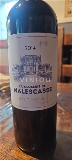 Bordeaux Haut-Médoc Malescasse La Closerie de 2014