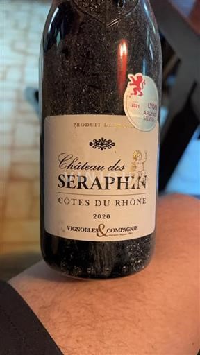 Vin Rouge sec Château Des Séraphin 2020 France Vallée du Rhône Côtes-du-rhône AOC