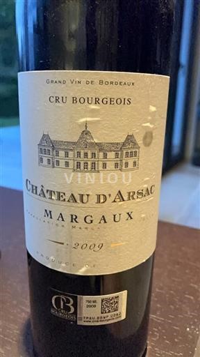 Bordeaux Margaux Cru Bourgeois Château Arsac 2009