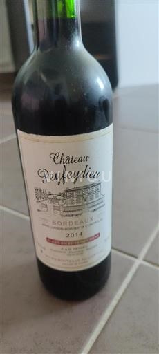 Vin Rouge sec Château Peyfeydieu 2014 France Bordeaux AOC