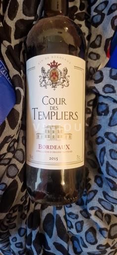 Vin Rouge sec Cour des Templiers 2015 France Bordeaux AOC