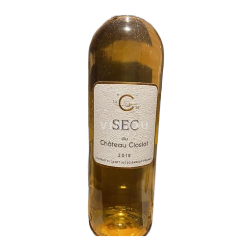 Vin Blanc sec C DE SEC Château Closiot 2018 France Bordeaux Barsac classique
