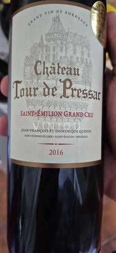 Bordeaux Saint-Émilion Grand Cru Grand Cru Château Tour de Pressac 2016