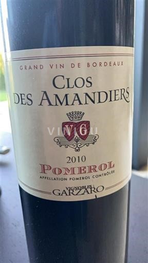 Bordeaux Pomerol Clos des Amandiers 2010