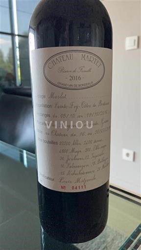 Bordeaux Sainte-Foy-Bordeaux Château Martet Réserve de Famille 2016