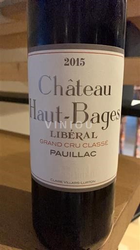 Bordeaux Pauillac Grand Cru Classé Château Haut-Bages Libéral 2015