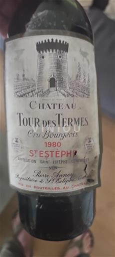 Vin Rouge sec Château Tour des Termes 1980 France Bordeaux Saint-Estèphe AOC Cru Bourgeois