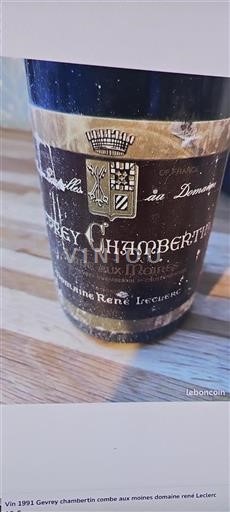 Bourgogne Gevrey-chambertin Domaine René Leclerc Combe aux Moines 1991