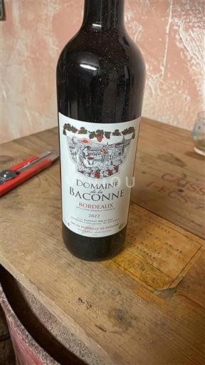 Vin Rouge sec Domaine La Baconne 2022 France Bordeaux AOC