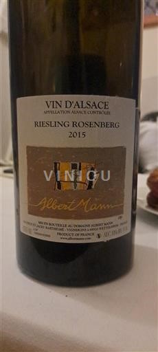 Elzas Albert Mann Riesling Rosenberg 2015