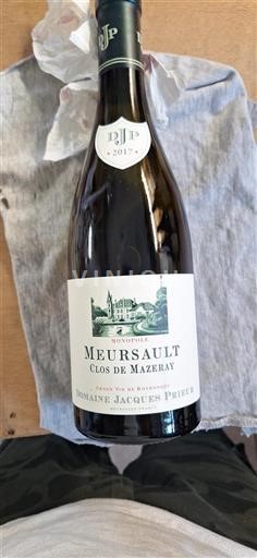 Bourgogne Meursault Jacques Prieur Clos de Mazeray 2017