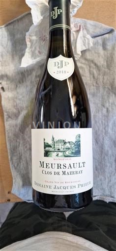 Bourgogne Meursault Jacques Prieur Clos de Mazeray 2018