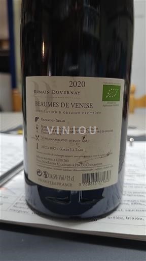 Valle del Rodano Beaumes de Venise Romain Duvernay 2020